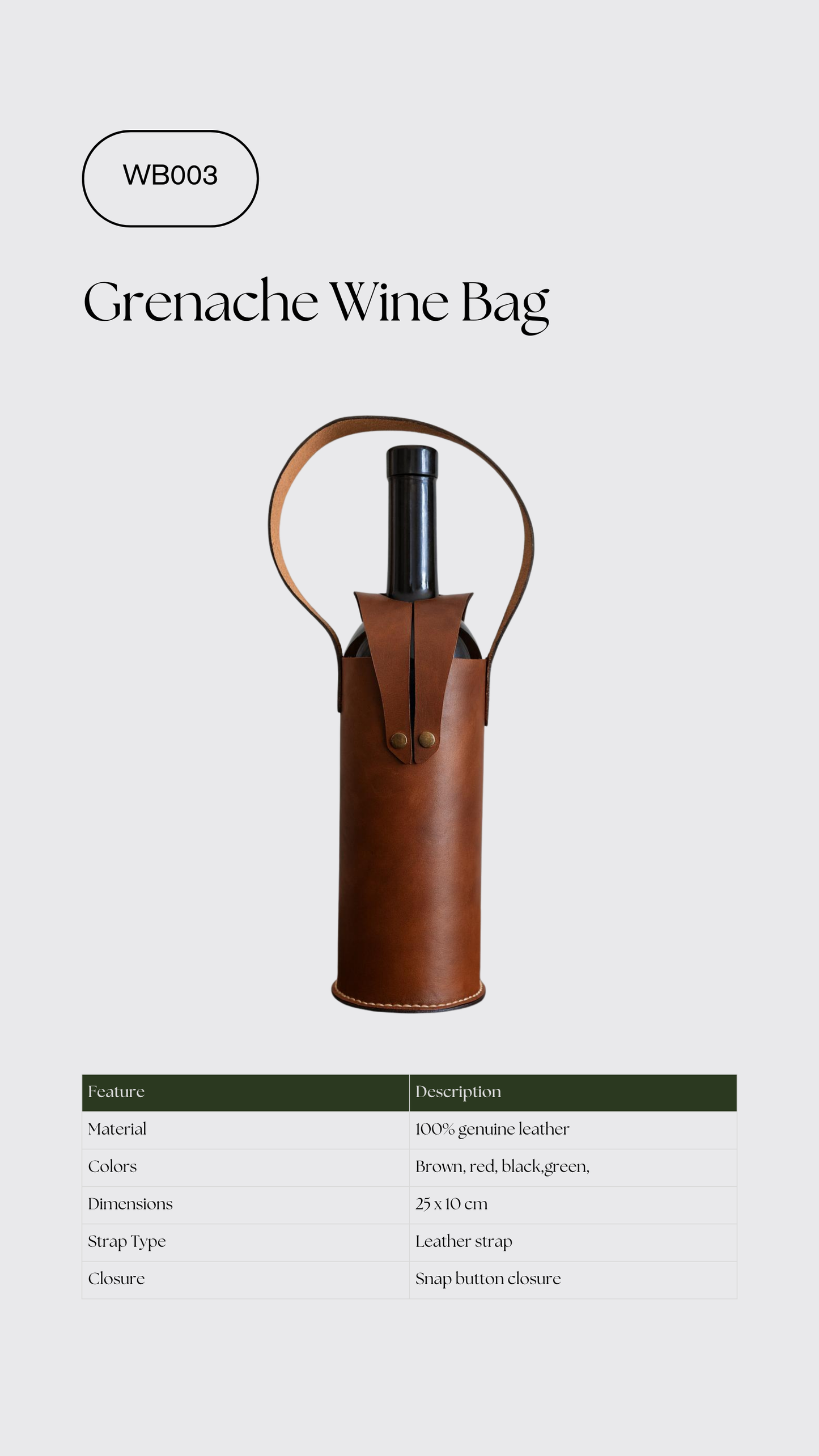 Grenache Wine Bag